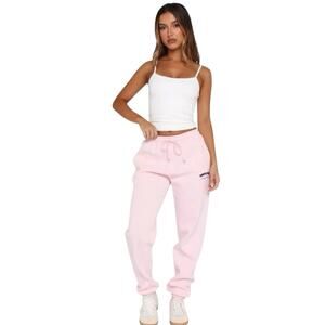 White Fox Sweatpants Lucky 13 Pink  Women’s Joggers NWT